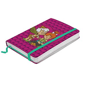 Caderneta de Anotação com Elástico 80 Fls Hanna Barbera Os Flintstones Bambam e Pedrita