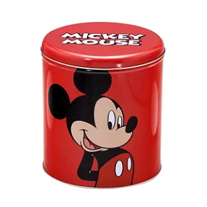 Lata Mickey Mouse em Metal nas Cores Vermelho Preto e Branco
