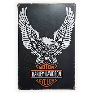 Placa Decorativa de Metal Harley Davidson Águia