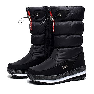 Botas de neve com plataforma pelúciada grossa  impermeável cano alto