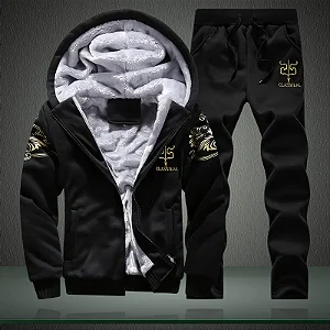 Conjunto de moletom grosso peluciado inverno 2025