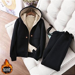 Conjunto Feminino Casual Forrado Com Capuz— Estilo, Conforto e Tendência Outono/Inverno