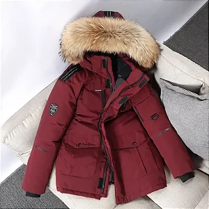 Casaco longo com capuz masculino com Pelinho | Jaqueta à prova de vento e Chuva Modernidade e estilo Proprio