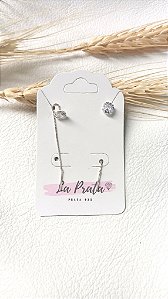 Brinco corrente de pedra 6mm