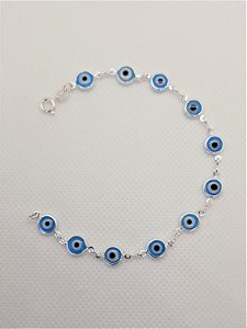 Pulseira olho grego azul claro