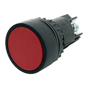 Botão Monobloco Pulsante 22mm Vermelho 1 Contato NA NF Reversível