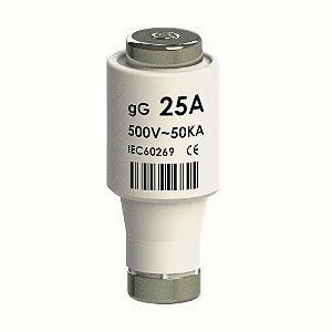 Fusível Diazed DZ 25A 500V - Classe gL/gG Norma IEC 60269