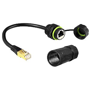 Conector RJ45 Cat6 à Prova d'Água IP68 Painel com cabo e Capa