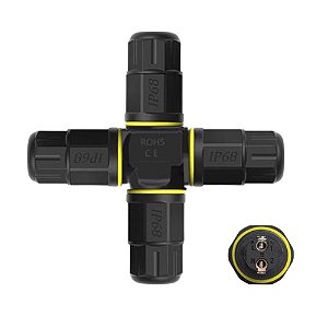 Conector Junção 4 cabos 2 vias M20 IP68 Impermeável 450V 24A