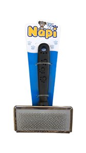 Rasqueadeira para Cães e Gatos Preta com Cabo de Plástico