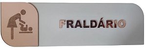 Placa de Sinalização Fraldário  Branco com Rosê