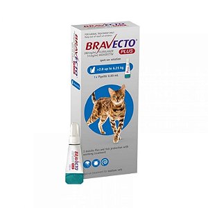 Bravecto Plus Gatos 2,8kg-6,25KG 1pipeta