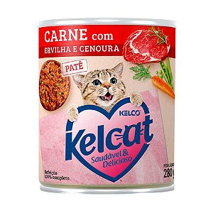 Kelcat Gato Lata Carne Com Ervilha Cenoura 280g