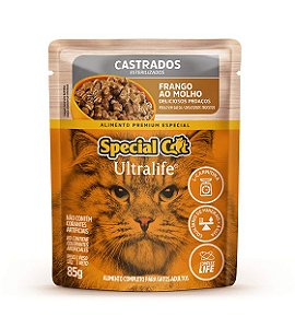 Ração Úmida Special Cat Sachê para Gatos Castrados Sabor Frango 85g