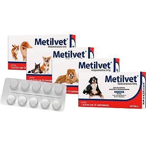 Metilvet Anti-inflamatório 10 Comprimidos Vetnil para Cães e Gatos