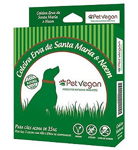 Petvegan Coleira Repelente Erva de Santa Maria e Neem Cães acima de 15kg