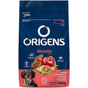 Origens Biscoito Adulto Para Porte Pequeno Sabor Linhaça e Cereais 400g