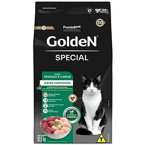 Ração Golden Gatos Castrados Special Carne e Frango 10,1kg