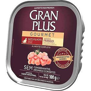 Gran Plus Gourmet Patê Gatos Filhotes Frango 100g