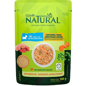 Guabi Natural Sachê Cão Adulto Carne,Frango,Arroz e Vegetais 100g