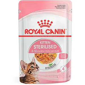 Royal Canin Sachê Jelly Kitten Sterilised para Gatos Filhotes Castrados