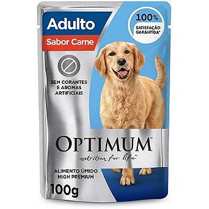 Optimum Cão Sachê Adulto Carne 100g