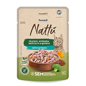 Ração Úmida Premier Nattu Gatos Adultos Frango e Abóbora 70g
