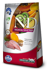 N&D Tropical Selection Frango, Cereais e Frutas Tropicais para Gatos Adultos