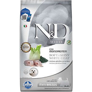 Ração N&D White Merluza, Spirulina e Erva Doce para Cães Adultos de Raças Pequenas