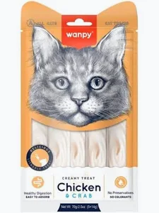 Wanpy Gato Creamy Frango e Carangueijo 70g (5x14g)