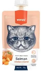 Wanpy Gato Creamy Sache Salmao, Frango e Cenoura 90g