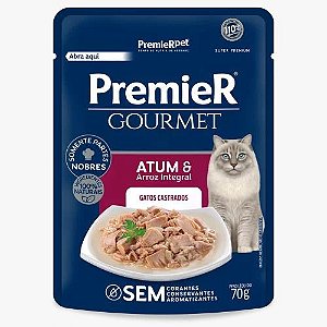 Ração Premier Gourmet Sachê para Gatos Sabor Atum e Arroz Integral 70g