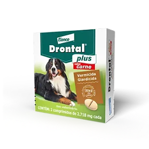 Drontal Cão Ate 35kg Sabor Carne com 2 Comprimidos Bayer