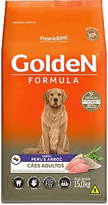 Ração Golden Formula para Cães Adultos Peru e Arroz 15kg