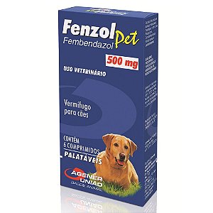 Fenzol Pet   Antiparasitário 6 Comprimidos Agener