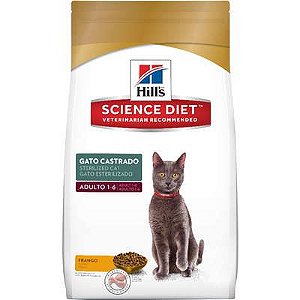 Ração Hill's Science Diet Sabor Frango para Gatos Adultos Castrados