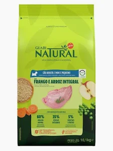 Ração Guabi Natural para Cães Adultos Porte Mini e Pequeno Sabor Frango e Arroz Integral