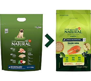 Ração Guabi Natural para Cães Adultos Sensitive Porte Mini, Pequeno e Médio Sabor Salmão e Aveia