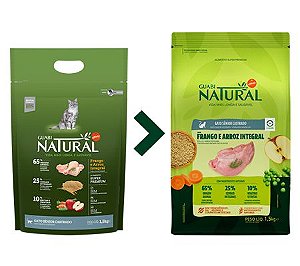 Ração Guabi Natural para Gatos Castrados Sênior Sabor Frango e Arroz Integral