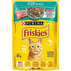Friskies Sachê Gatos Adultos Atum Ao Molho 85g