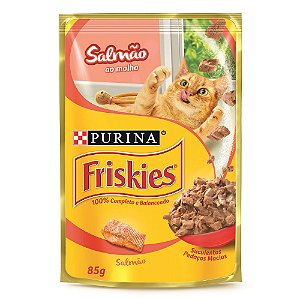 Friskies Sachê Gatos Adultos Salmão Ao Molho 85g