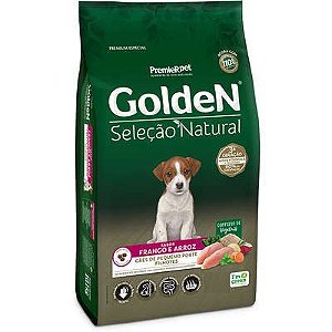 Ração Golden Seleção Natural para Cães Filhotes Porte Pequeno Mini Bits Frango e Arroz