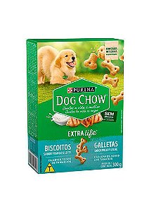Biscoito Dog Chow Extra Life para Cães Filhotes Sabor Frango e Leite  300g