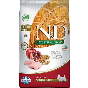 Ração ND N&d Ancestral Grain Low Grain para Cães Sênior Mini Frango Raças Pequenas