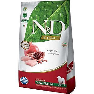 Ração N&d Prime Grain Free para Cães Adultos Frango Maxi Breeds Raças Grandes 10kg