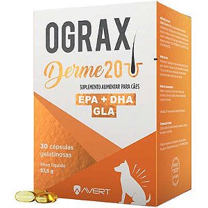 Suplemento Avert Ograx Derme 20 para Cães 30 Capsulas 57,5g