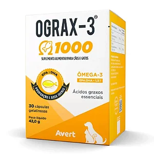Suplemento Avert Ograx-3 1000 Cães 30 Capsulas 30g