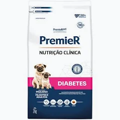 Ração Premier Nutrição Clínica para Cães Pequeno Porte Diabetes 2kg