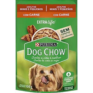 Dog Chow Sachê Câes Adultos Minis e Pequenos Carne 100g