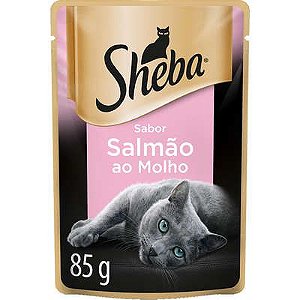 Ração Úmida Sheba Sachê Cortes Selecionados Sabor Salmão ao Molho para Gatos Adultos 85g